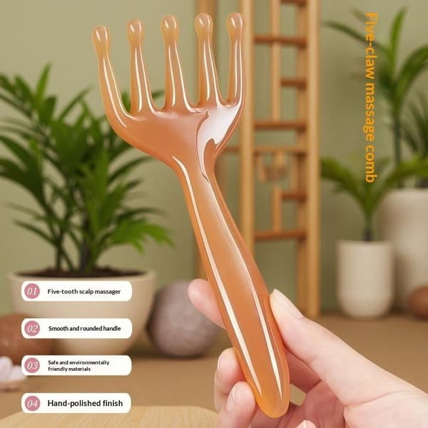 5-klo harpiks meridian massagebørste Gua Sha akupunktblokering A1