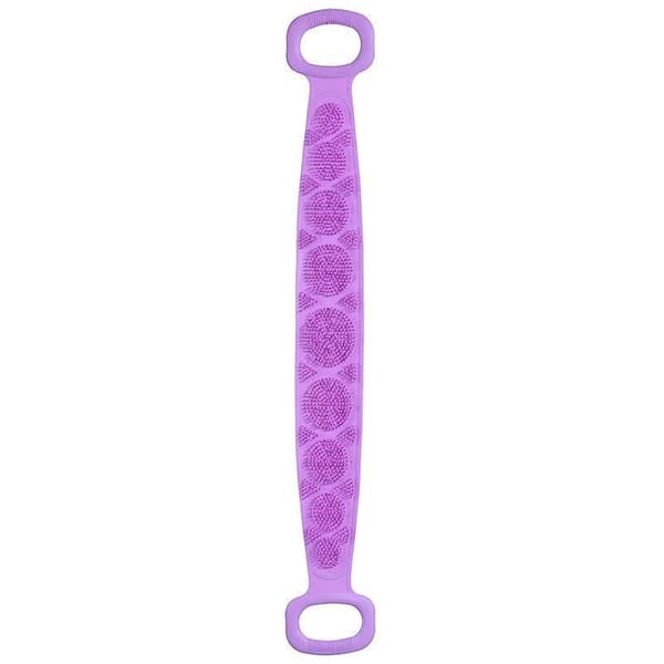 Silikon kroppsskrubber ryggmassasje eksfolierende dusjsvamp Purple