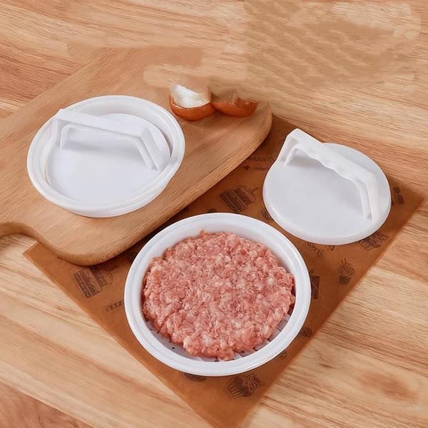 Hamburgerpress Fylld Burgerpress Plast Kött Grillfest B White