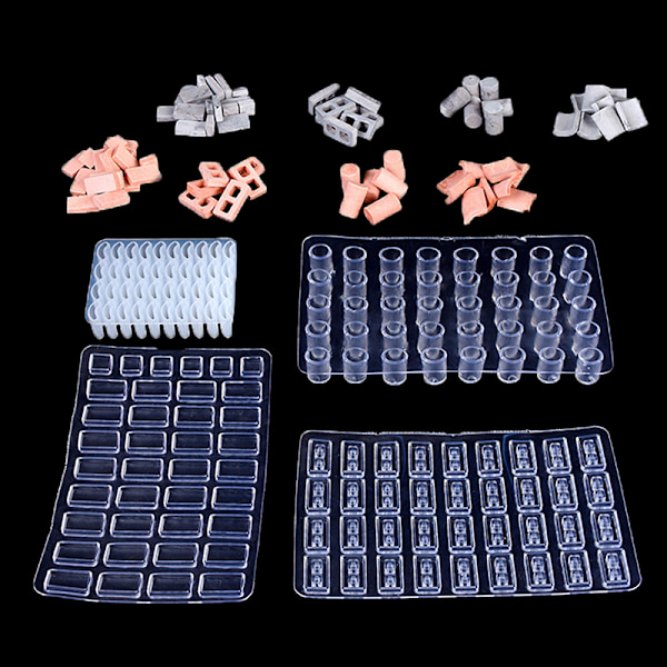 1 stk. Sandbord Bygningsfremstilling Mini Mursten Silikoneform DIY Hom A