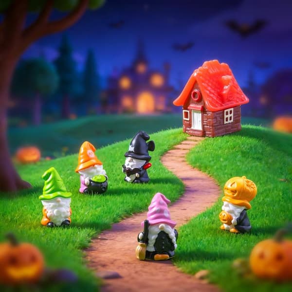 5 stk. e Mini Halloween Harpiksfigur Håndværkspynt Skrivebord Ho 5pcs
