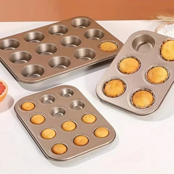 4/6/12 kopper Cupcake Pan Muffinsbrett Kakeform Muffinsform Karbon 12 Cups