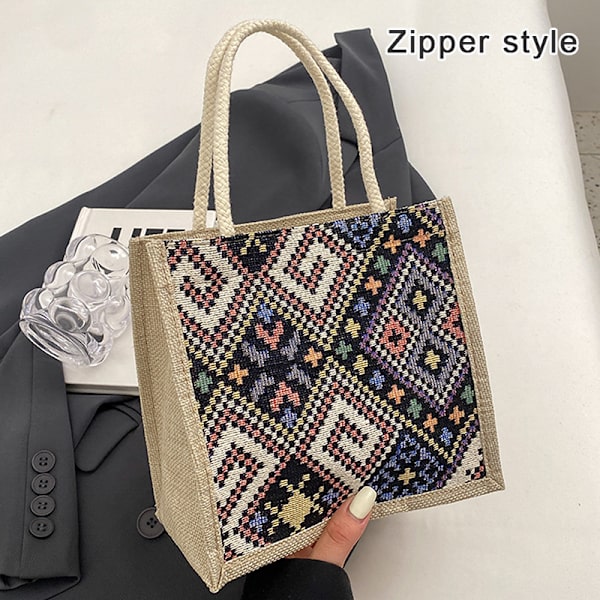 Lærredstasker til kvinder Skuldertaske Retro Casual Tote Håndtasker E A8
