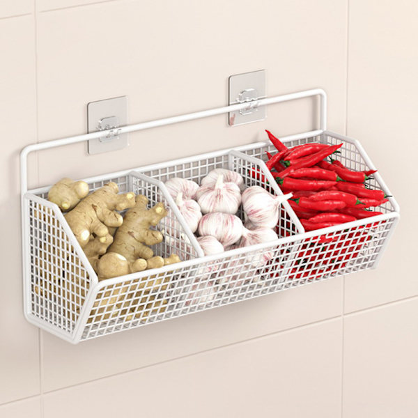 Väggmonterad förvaringshylla Lök Ingefära Vitlök Kryddor Kitche A2