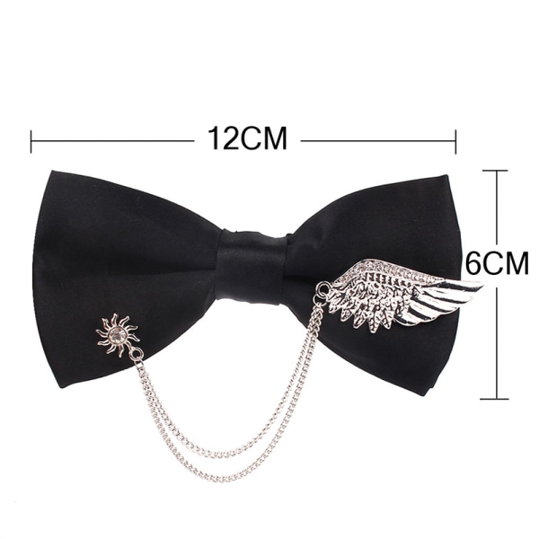 Mænd Sort Bowtie Metal Decoratio Sløjfe Til Mænd Kvinder Uniform 07