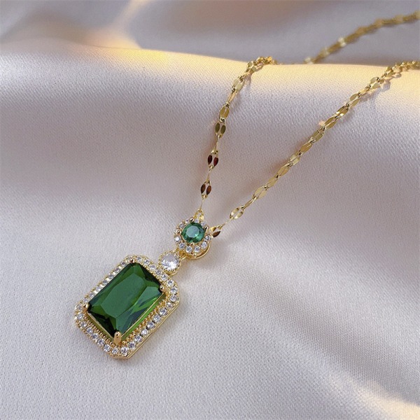 Grøn krystal turmalin halskæde øreringe Ring elegante damer A1