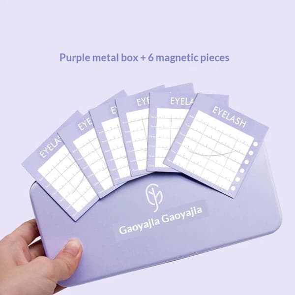 1 set ögonfransförlängningsbord displaybox magnetiska ark ögonfransar Purple