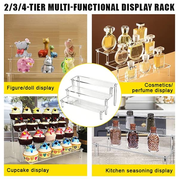 Figur Holdbar Akryl Display Stand Legetøjsopbevaring Figur Display Transparent B
