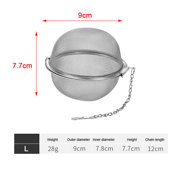 Rustfri Tea Infuser Sphere Locking Spice Tea Ball Strainer Me L