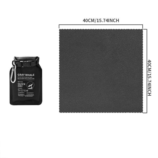 Utomhus absorberande snabbtorkande handduk camping vandring cykling spo Black 40×40cm