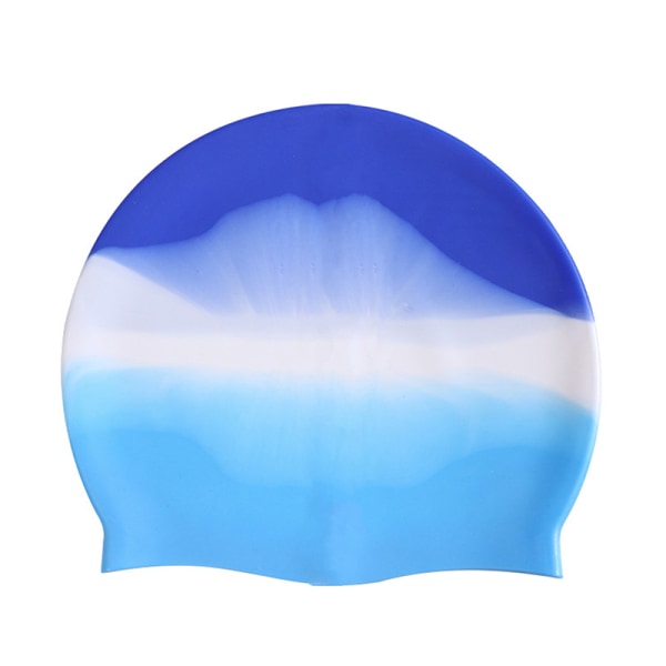 Silikoni aikuisten vedenpitävä cap Gradient Color kuivat hiukset white blue