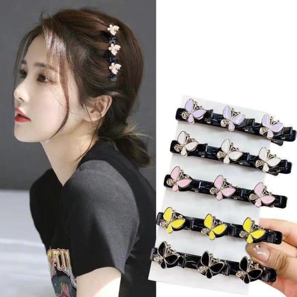 Sparkling Crystal Stone punottu hiusklipsit Double Bangs punottu A13