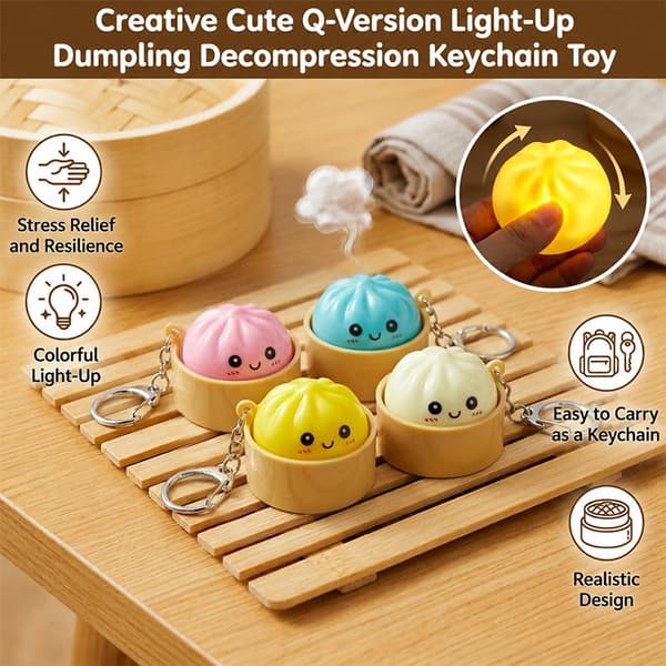 Bao Bun Dumpling -avaimenperä, näppäimistön Fidget Clicker LED-valolla A6