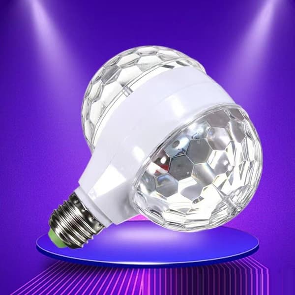 6W E27 LED RGB Dobbelt Krystalkugle Roterende Scenelyspærer DJ D