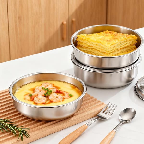 Rustfrit stål dampet æggeskål Ramen Ris Frugtsalat Gryderet Bo B