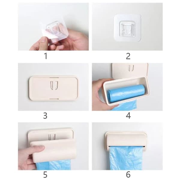 Oppbevaringsboks Søppelposedispenser for kjøkkenbaderomspose Beige L