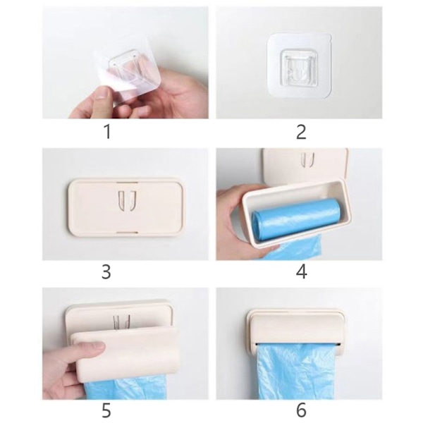 Oppbevaringsboks Søppelposedispenser for kjøkkenbaderomspose Beige S