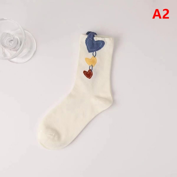 1 par sokker for kvinner Pustende kjemmet bomull Mote Casual A2
