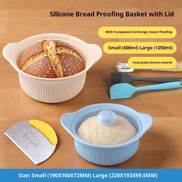 Silikon brødhevekurvform Baking Matlaging Kjøkken Beige S