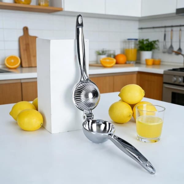 1 stk. manuel citruspresser i rustfrit stål, nem at håndtere til hjemmet