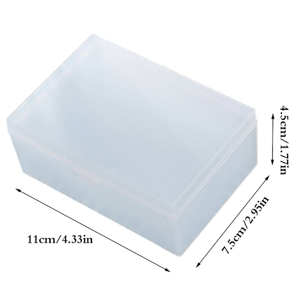 Mini Plastic Box Rektangulær Box Translucent Box Packing Box St 11x7.5x4.5cm