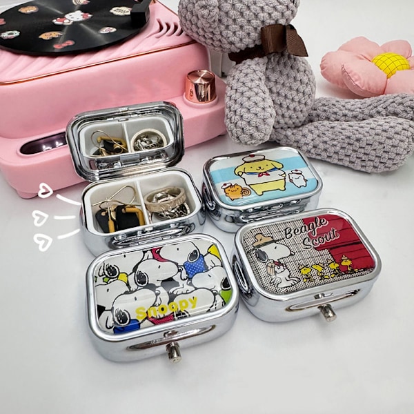 Bärbar Pillbox Smyckeskrin Case Multifunktion H