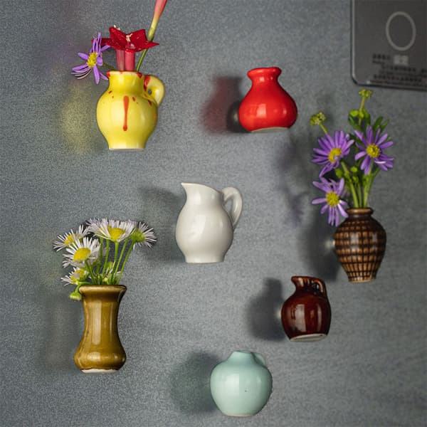 Mini små vase-magneter og mini kjøleskapsmagneter 3D vase moro A2