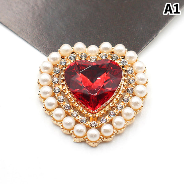 27*26mm Peach Heart Alloy Pearl Rhinestone Akryl Gift Box Clo A10