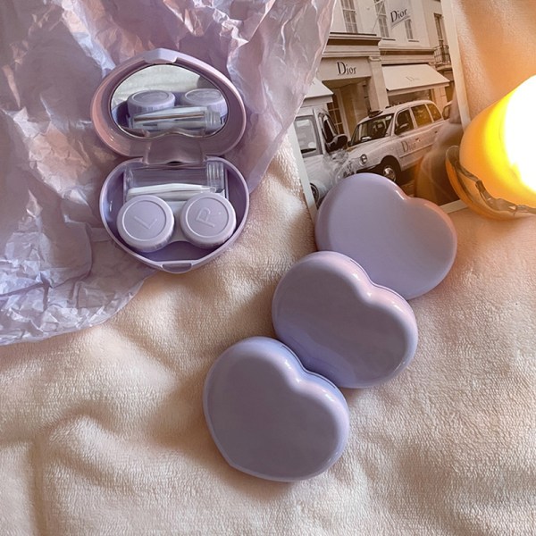 Travel Color Kontaktlinser Box for Eyes Tool Kit Kvinnor Tjej He Purple