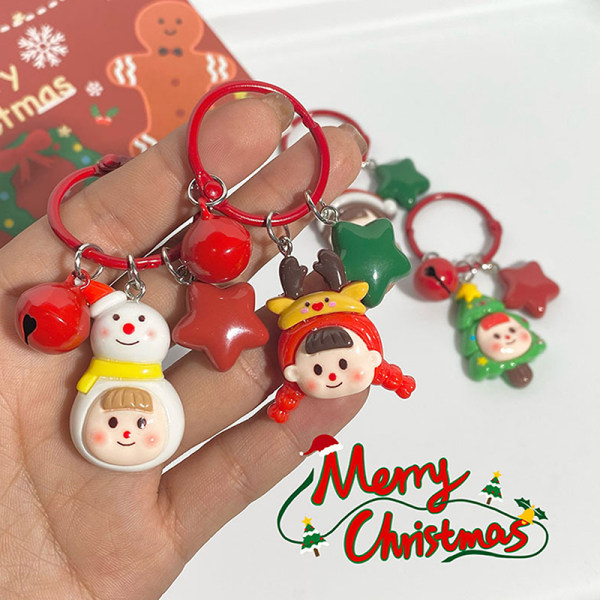 e Christmas Series Keyring Creative Cartoon Keychain Girls Love A4