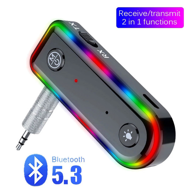 Bluetooth 5.3-mottaker med LED-lys Bluetooth-adapter for bil 0ed2 | Fyndiq