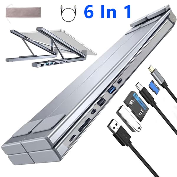 8-i-1 USB-C Laptop Stand med Docking Station Universal USB C A1