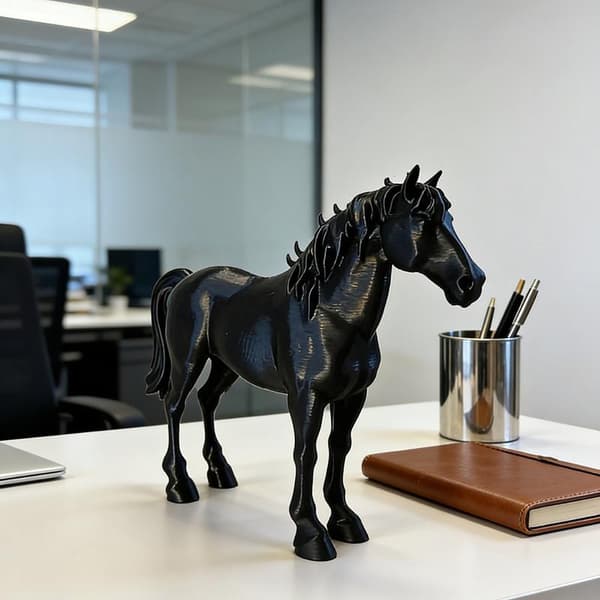 1 st 3D-printad häststaty - Kreativ elegant heminredning Black
