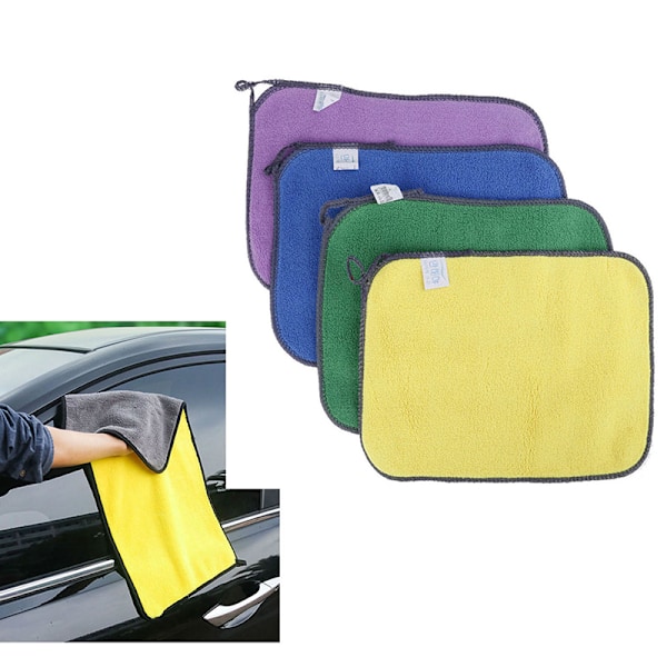 Imuva Mikrokuitu Pyyhe Auto Koti Keittiö Koralli Sametti Pesu Purple-gray