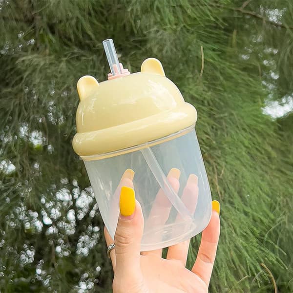 1 stk Kawaii Rilakkuma plast sugerørkopp e student melkekopp tonn A1