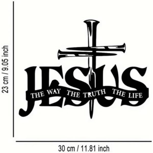 Metall Jesus Kors Veggkunst Dekor Black