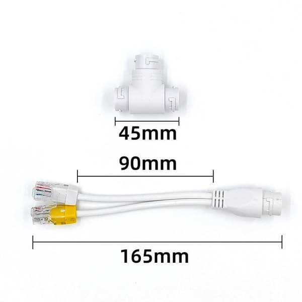 2-i-1 POE Splitter 3-vejs RJ45-stik CCTV POE-adapter til I