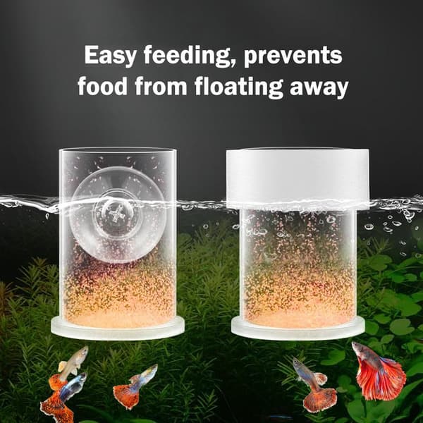 Transparent akvarium fiskmatningskopp akvarium tillbehör Small