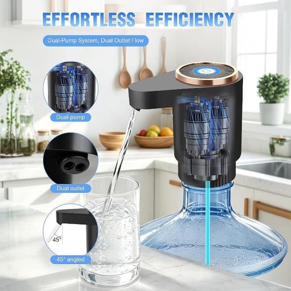 Elektrisk Vattendispenserpump med Dubbla Pipar Black
