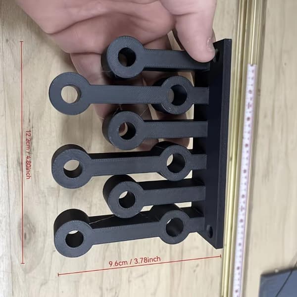 1 stk 9-spors veggfeste 3D-printet holder A