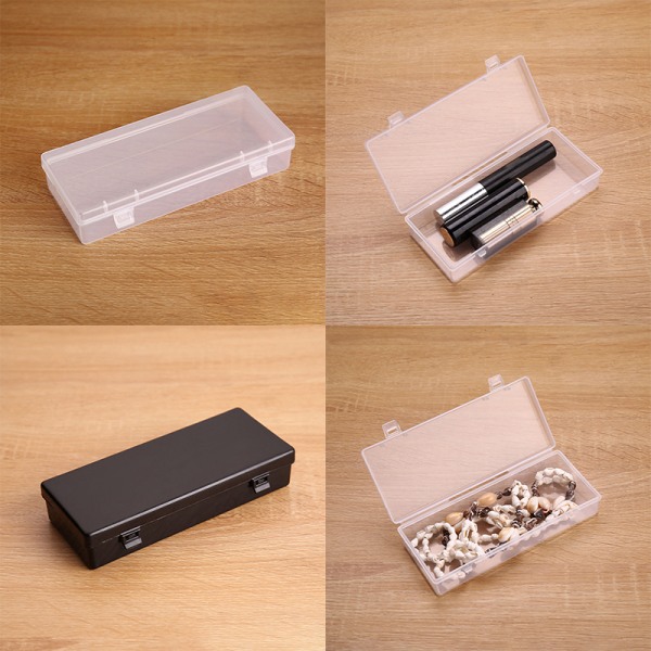 Transparent Plastic Opbevaringsboks Rektangel Organizer Box Desktop Transparent