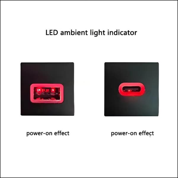 UUSI Punainen LED-auton USB-laturi PD-pikalataus puhelimen lataussovitin A3