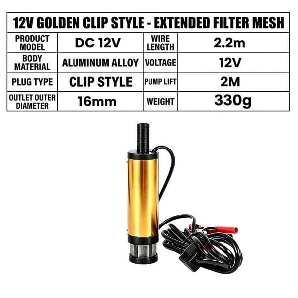 38/51MM Elektrisk Biloljepump 12/24V För Pumpning av Dieselolja A1