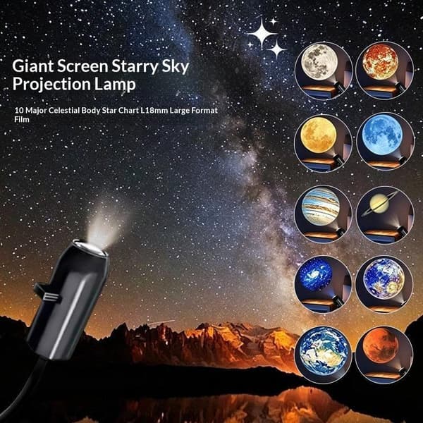 USB Planet Stjerneprojektor Mini Galakse Projeksjonslampe Bærbar A2