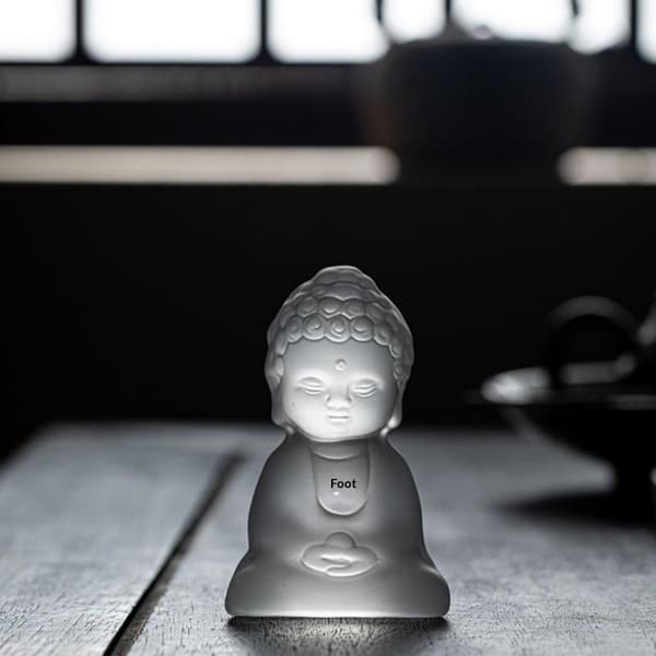 Ch'an Buddha Glaspynt Teebord Dekorationer Teeceremoni A