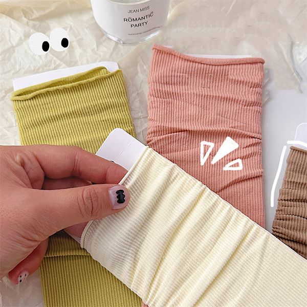 1 Par Kvinnor Flickor Sommar Tunna Nylon Mode Mjuk andningsförmåga Black