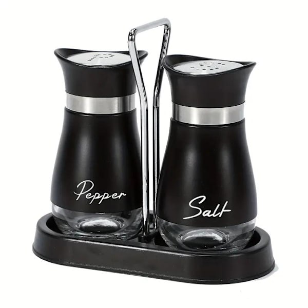 En uppsättning peppar- och saltkryddflaskor Black