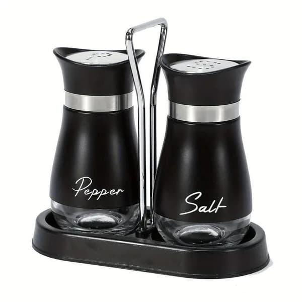 Et sæt peber- og saltkrydderiflasker Black