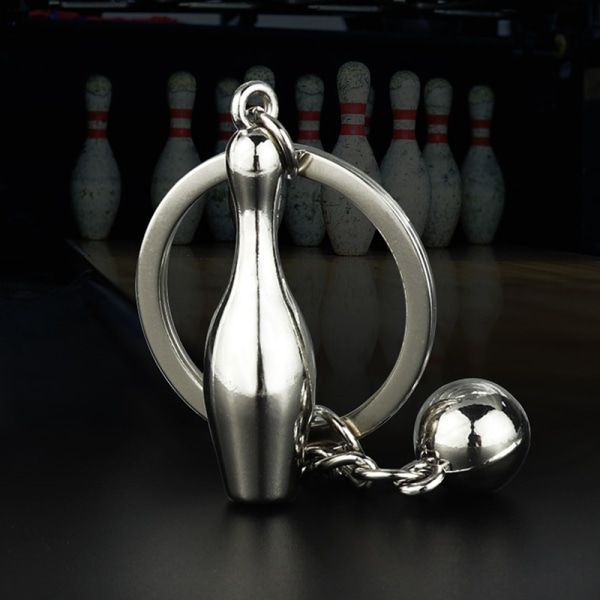 Creative Alloy Bowling Ball Anheng Bilnøkkelring Veske Veske Orna