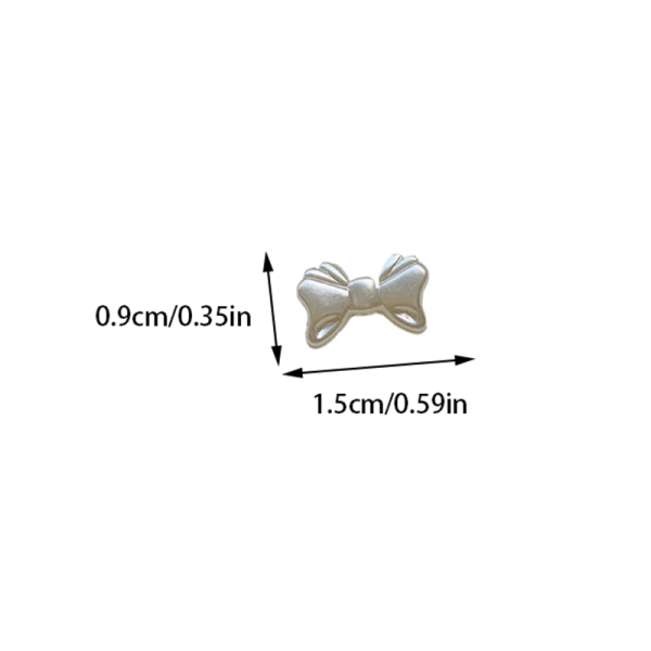 20st/påse French Pearl White Bow Nail Charm Elegant Bow DIY Nai